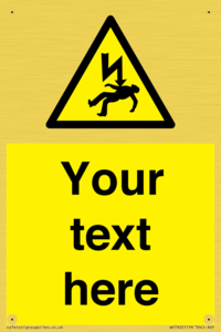 Custom Warning danger of death by electrocution